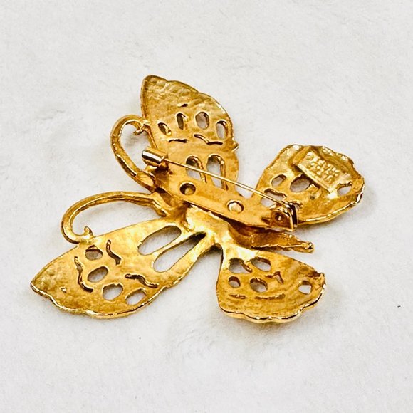 Vintage Ultra Craft Gold Tone Butterfly Brooch/Pin - Picture 5 of 6